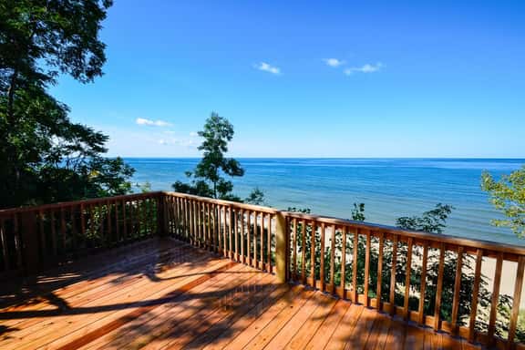 100" private beach frontage on LK MI, Hot tub - Image 1
